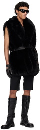 Ernest W. Baker Black Faux-Fur Vest