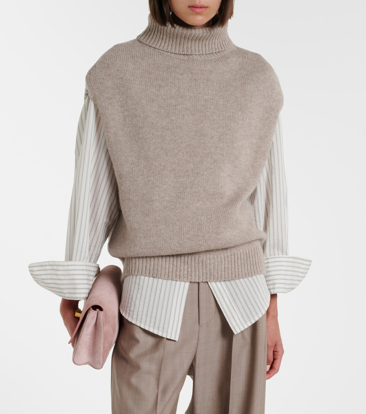 Jardin des Orangers Turtleneck wool and cashmere sweater vest