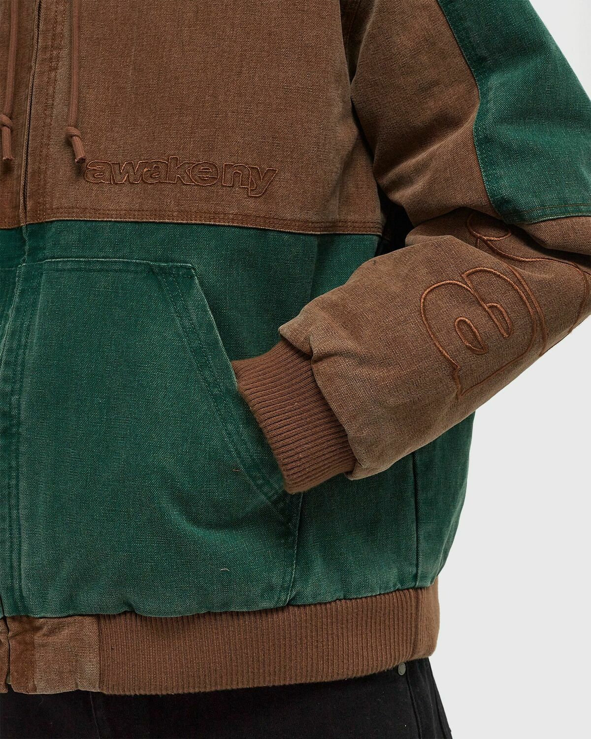 Awake HOODED JACKET Brown Mens Bomber Jacket