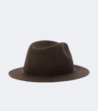 Zegna Leather-trimmed wool fedora