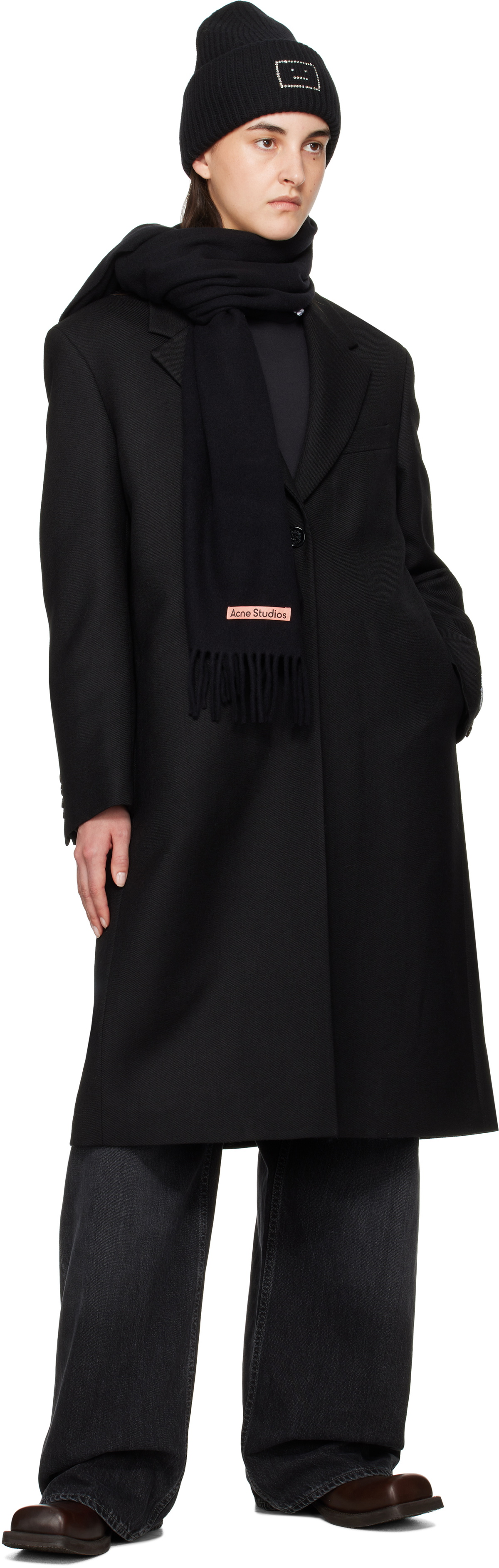 Acne Studios Black Single-breasted Wool Coat Acne Studios