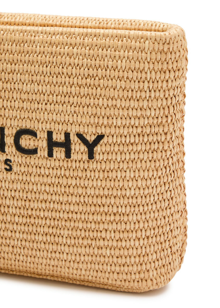 Givenchy Logo-embroidered Raffia Pouch - Natural - One Size