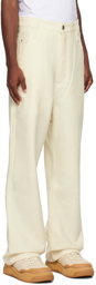 AMI Paris Off-White Baggy Fit Trousers