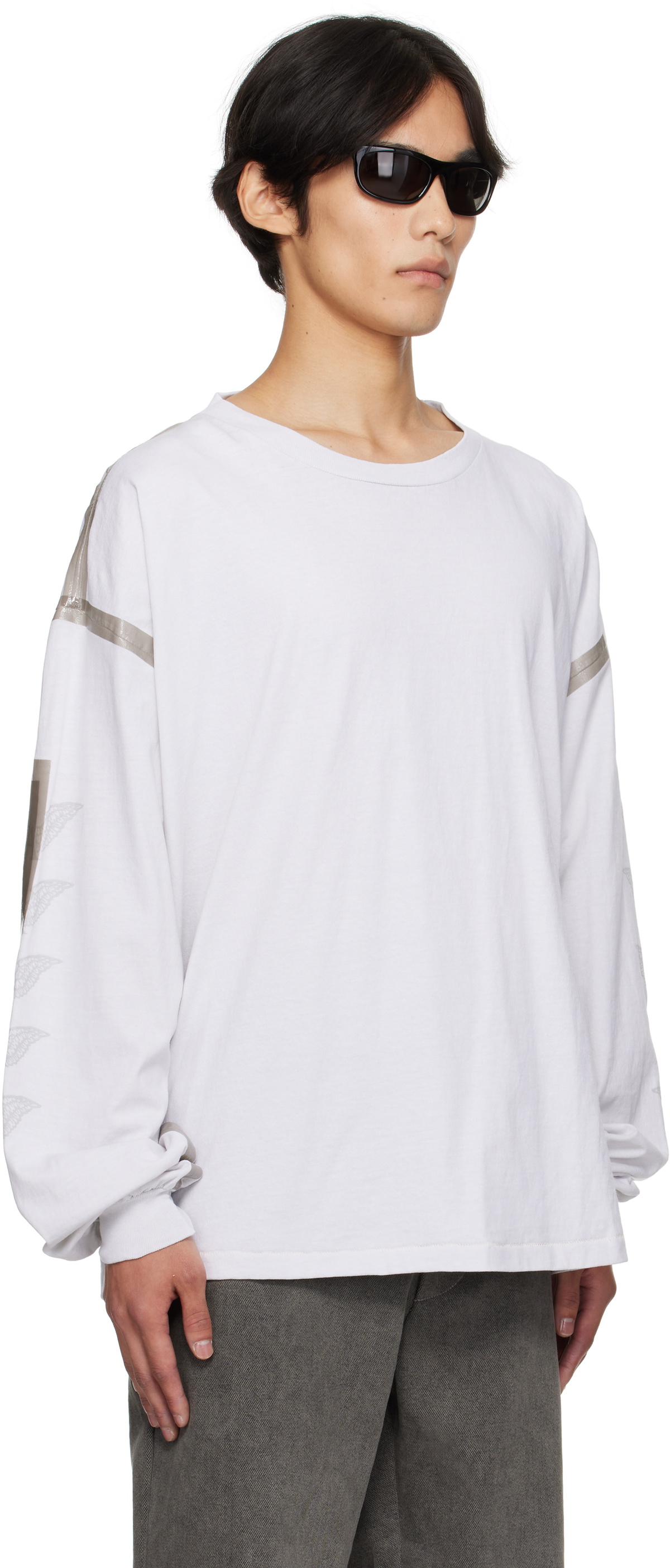 ALEXANDER DIGENOVA Off-White Taped Seam Long Sleeve T-shirt