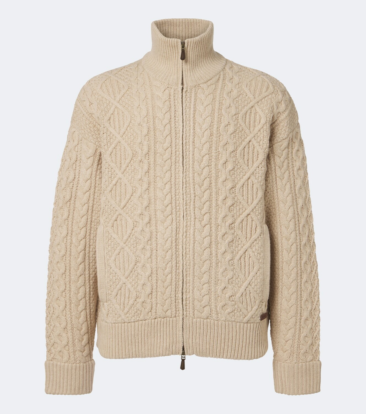 Polo Ralph Lauren Aran-knit wool and alpaca zip-up sweater