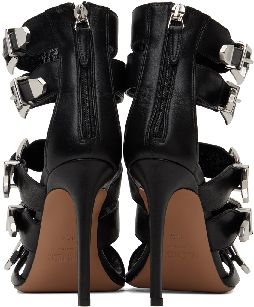 【関税込み】Paris Texas ブラック Ursula ヒールサンダル Paris Texas Black Ursula 85 High-Heel Sandals - Fabric of