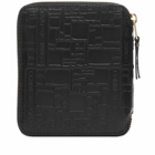 Comme des Garçons SA2100EL Embossed Logo Wallet in Black