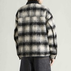 Entire Studios Men's Fjord Alpaca Check Shirt Jacket in Monochrome