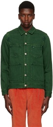 PS by Paul Smith Green Over-Dyed Denim Jacket