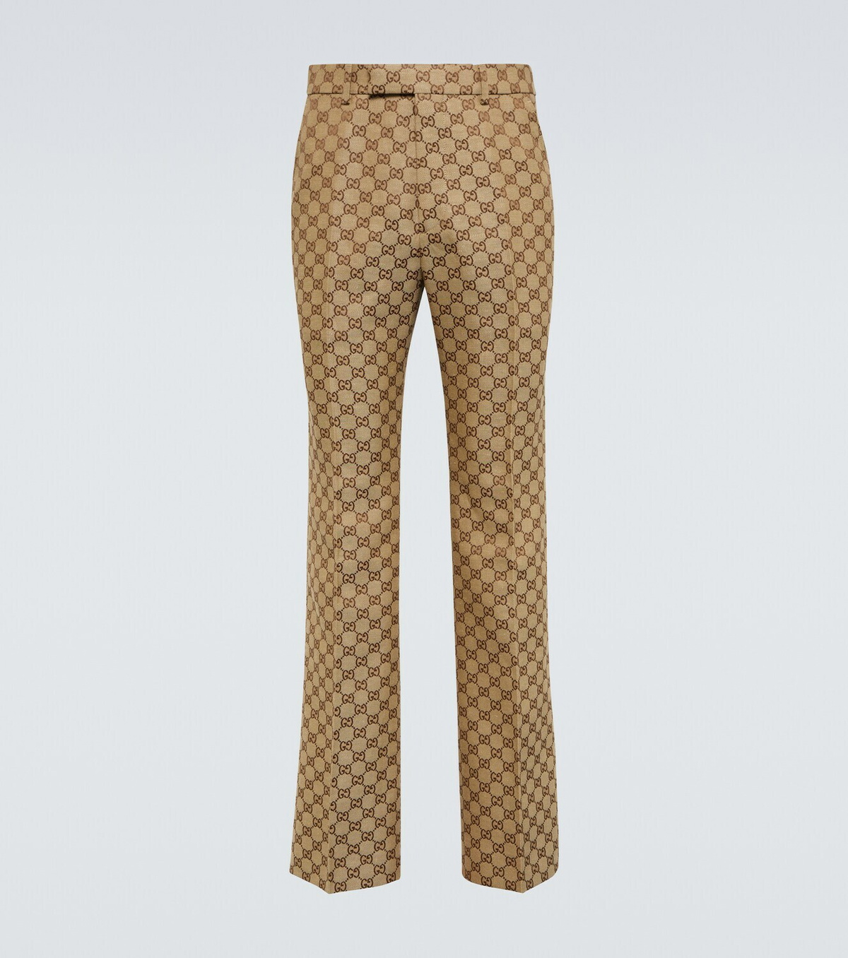 Gucci Monogram-print Drawstring Trousers in Brown for Men