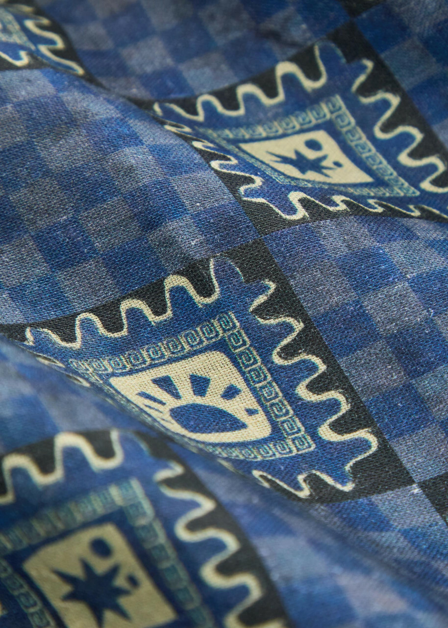 Che Telha Printed Linen Shirt Blue