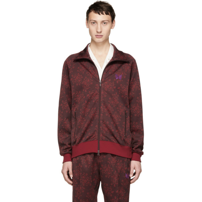 Needles Burgundy Jacquard Flower Track Jacket