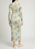 Loewe Ribbed Floral-print Silk-blend Midi Dress Multicoloured 1