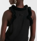 The Attico Faux fur-trimmed midi dress