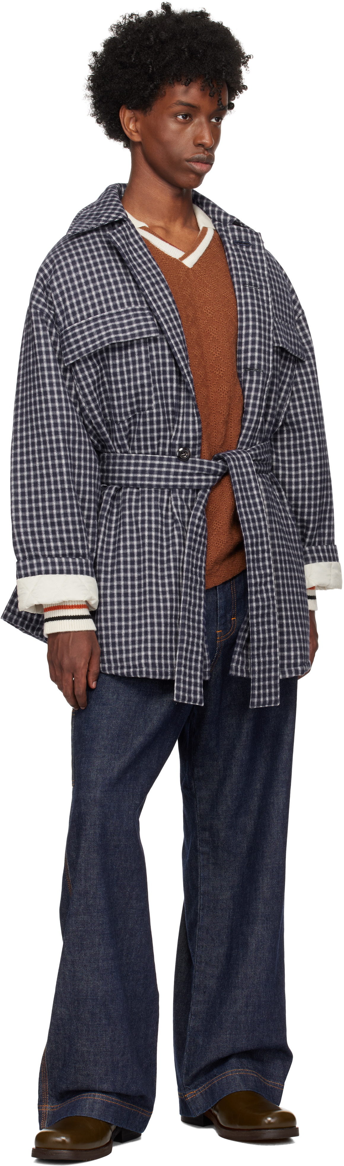 RICE NINE TEN Navy Padded Drawstring Jacket