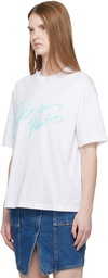 Balmain White Boxy 'Balmain Paris' Brush Print T-shirt