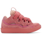 Lanvin Pink Monochrome Suede Curb Sneakers