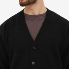 Auralee Men's Cotton Linen Cardigan in Black