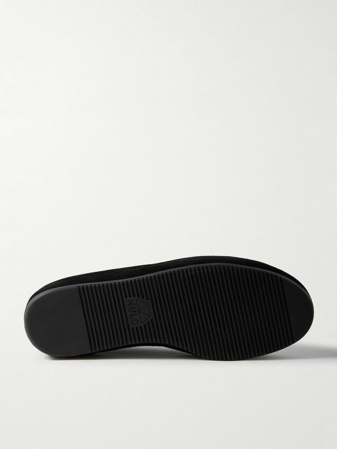 Mulo - Shearling-Lined Suede Loafers - Black