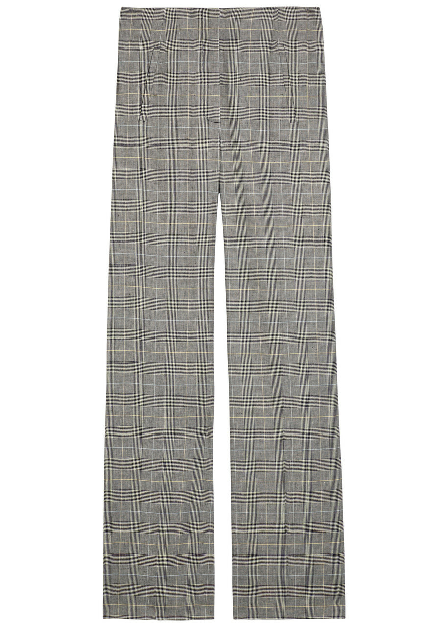 Veronica Beard Jude Checked Straight-leg Trousers Black
