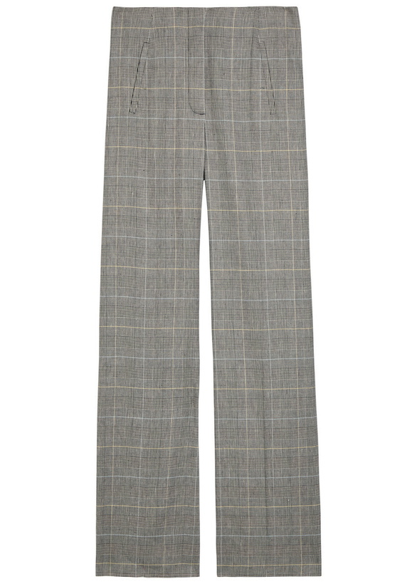 Photo: Veronica Beard Jude Checked Straight-leg Trousers Black
