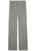 Veronica Beard Jude Checked Straight-leg Trousers Black