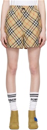 Burberry Tan Check Shorts