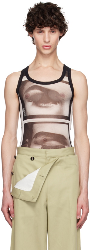 Photo: Jean Paul Gaultier Black 'The Eyes & Lips' Tank Top