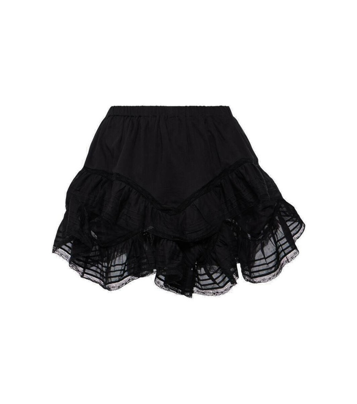 Photo: Marant Etoile Gisele lace-trimmed ruffled cotton shorts