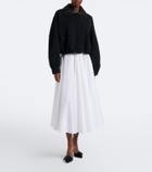 Givenchy Leather-trimmed cotton and wool jacket
