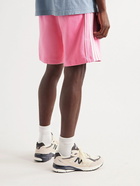 adidas Originals - Rekive Straight-Leg Striped Cotton-Jersey Drawstring Shorts - Pink