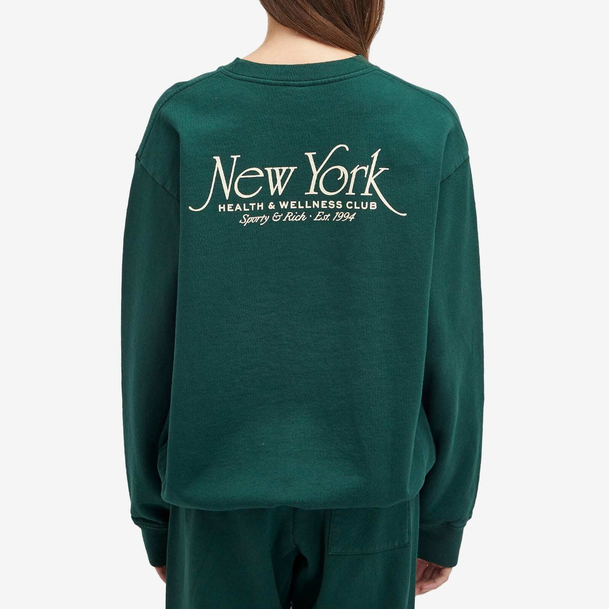Sporty & Rich Women's NY 94 Crewneck in Forest Cream