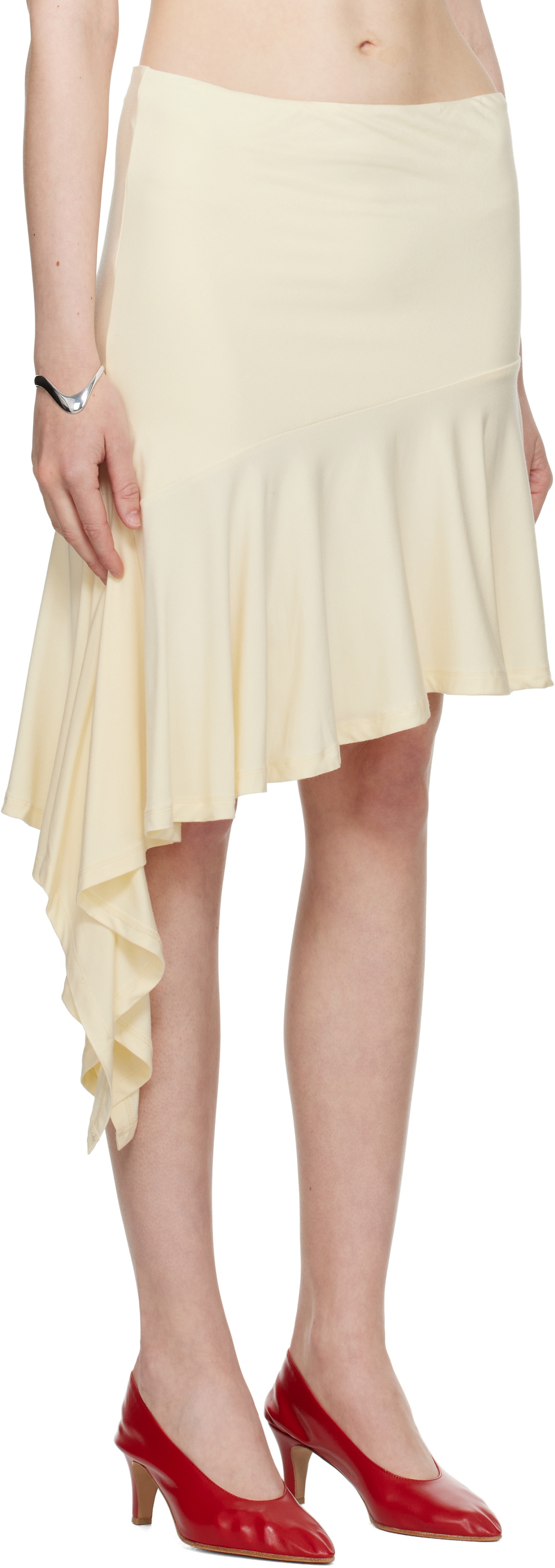 BELLE Yellow Flounce Miniskirt