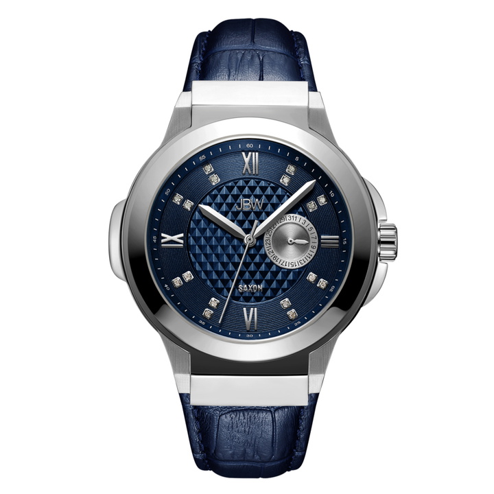 Photo: JBW Saxon 48 Quartz Diamond Blue Dial Mens Watch J6373B