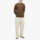 AMI Paris Men's Small A Heart Long Sleeve T-Shirt in Dark Coffee