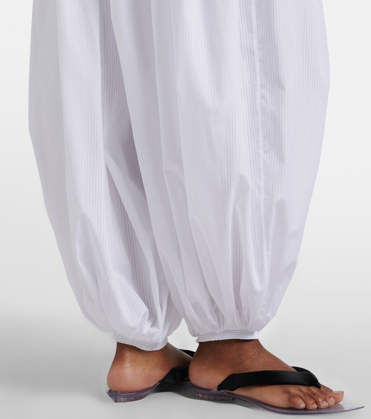 Alaïa Striped cotton poplin balloon pants