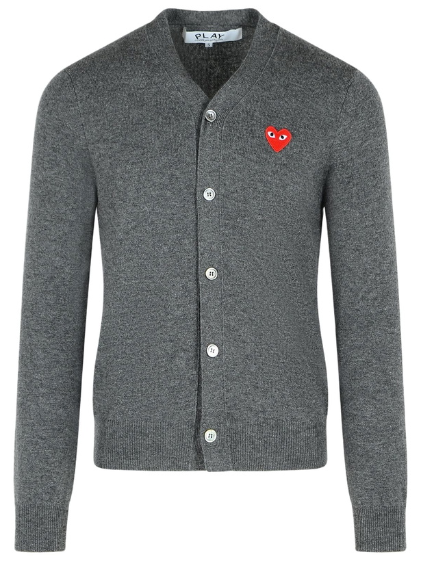 Photo: Comme des Garçons Play Grey Wool Cardigan