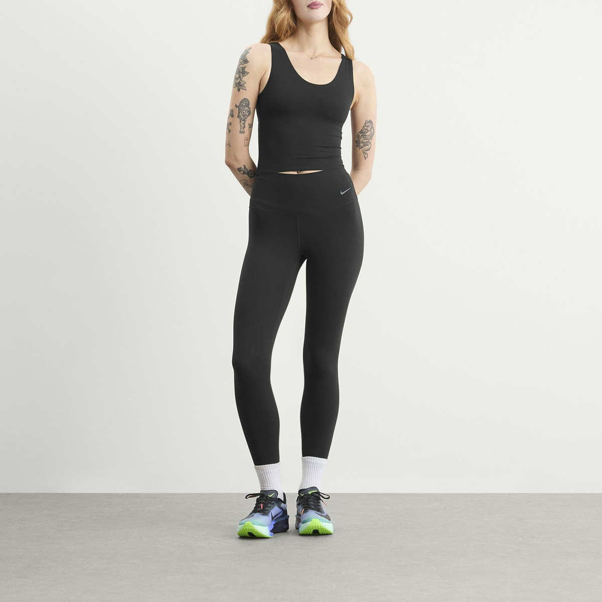 Nike Women's Zenvy Dri-Fit Tank Top in Black/Cool Grey