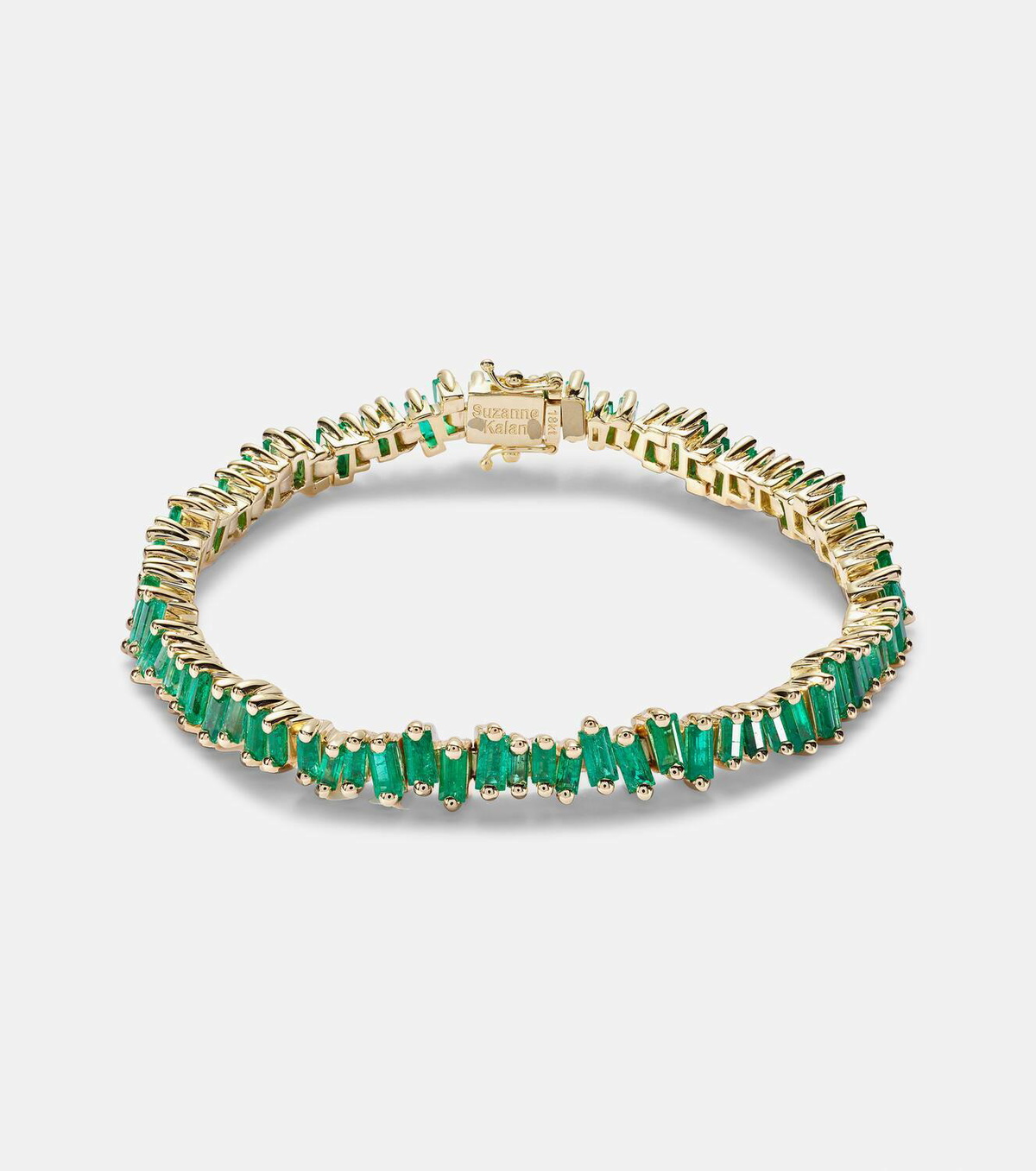Suzanne Kalan 18kt gold tennis bracelet with emeralds