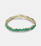 Suzanne Kalan 18kt gold tennis bracelet with emeralds