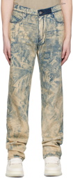 RtA Blue & Beige Jonas Jeans