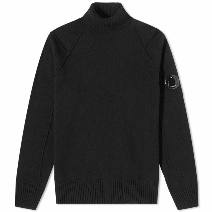 Photo: C.P. Company Men's Arm Lens Roll Neck Knit in Black