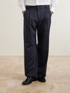 Oliver Spencer - Orsman Wide-Leg Pinstriped Wool Pants - Blue