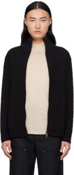 DEVOA Black High Neck Knit Cardigan