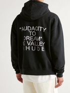 RHUDE - Oversized Logo-Print Loopback Cotton-Jersey Hoodie - Black - S