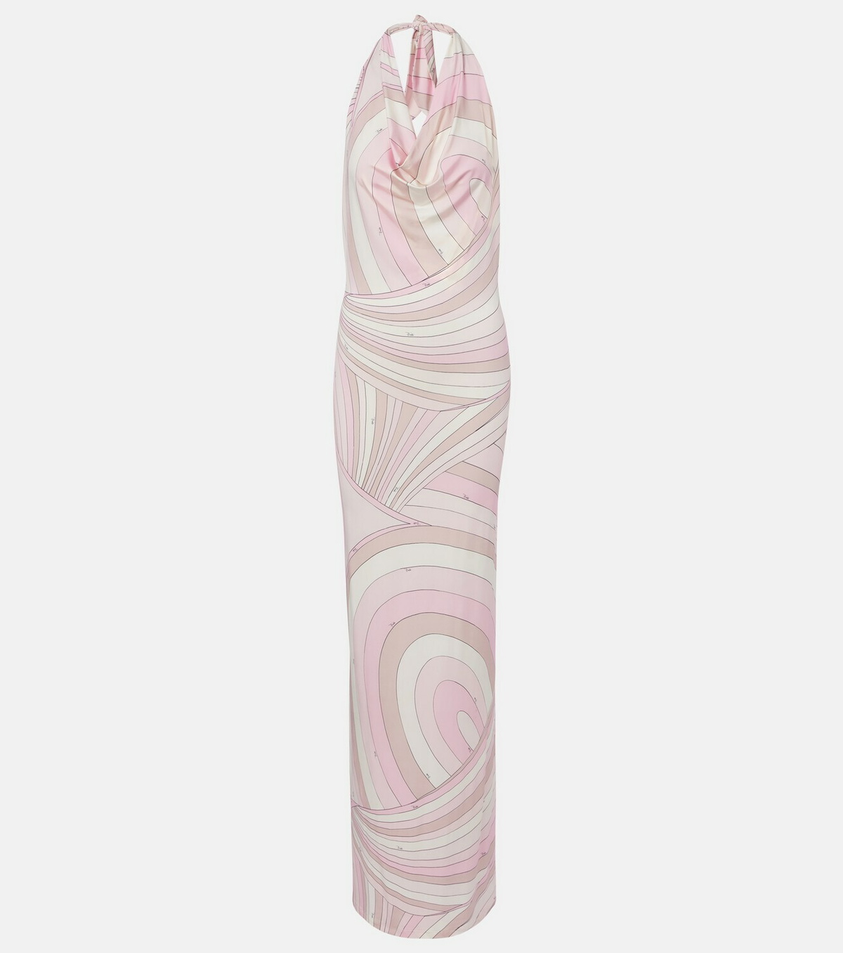 Pucci Iride halterneck satin jersey maxi dress