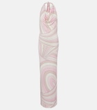 Pucci Iride halterneck satin jersey maxi dress