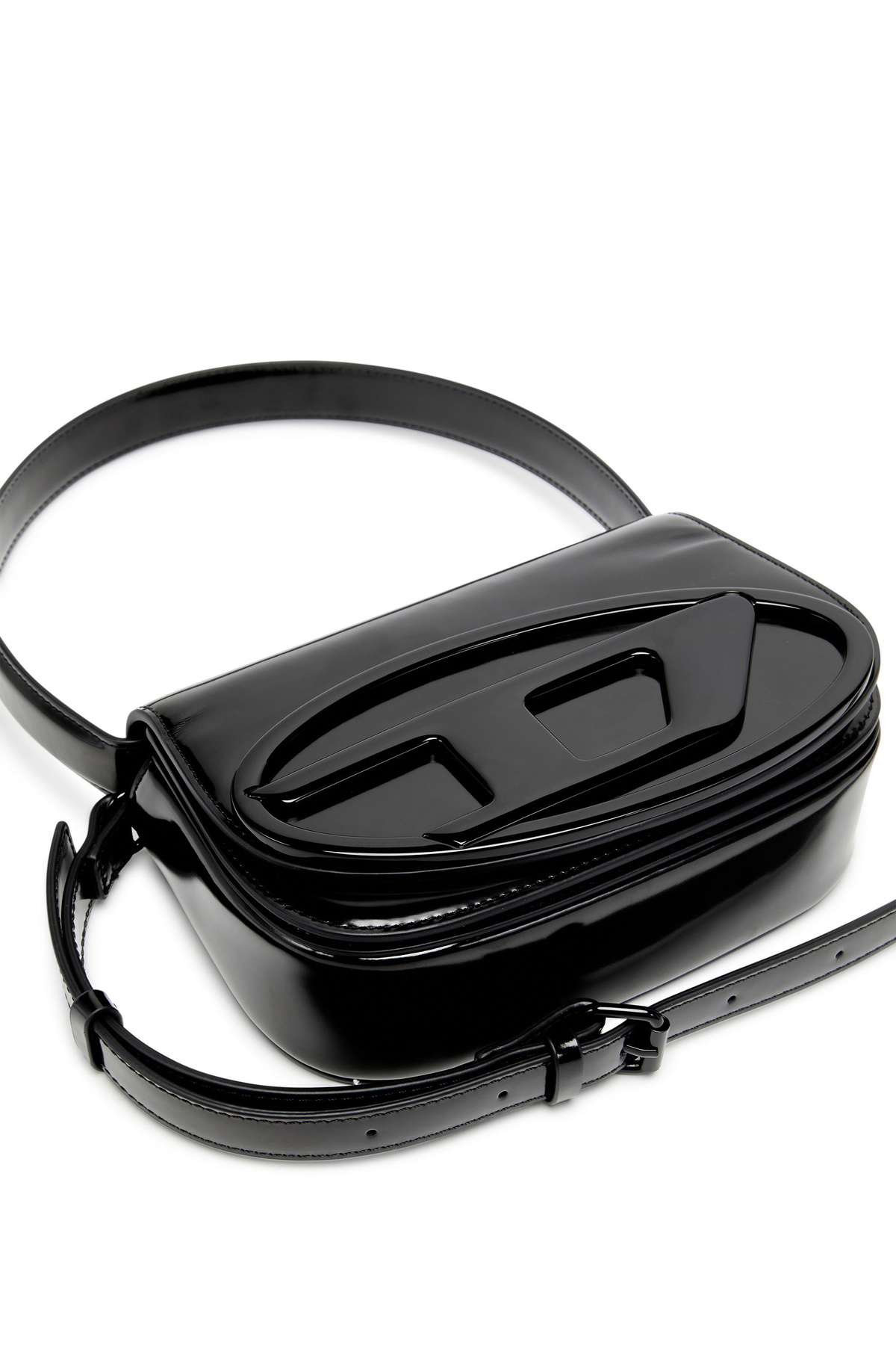 Diesel 1DR-Iconic shoulder bag in mirrored leather - Shoulder Bags