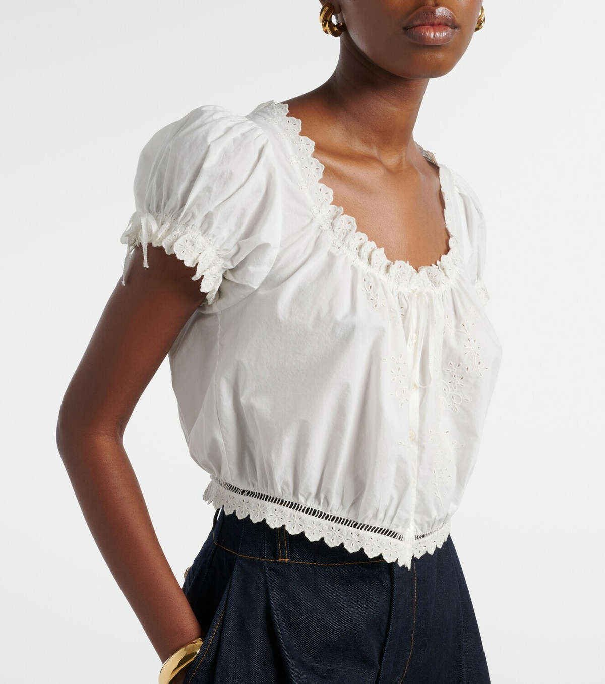 Dôen Nera embroidered cotton top