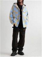 Mastermind World - Checked Padded Cashmere-Twill Hooded Jacket - Blue